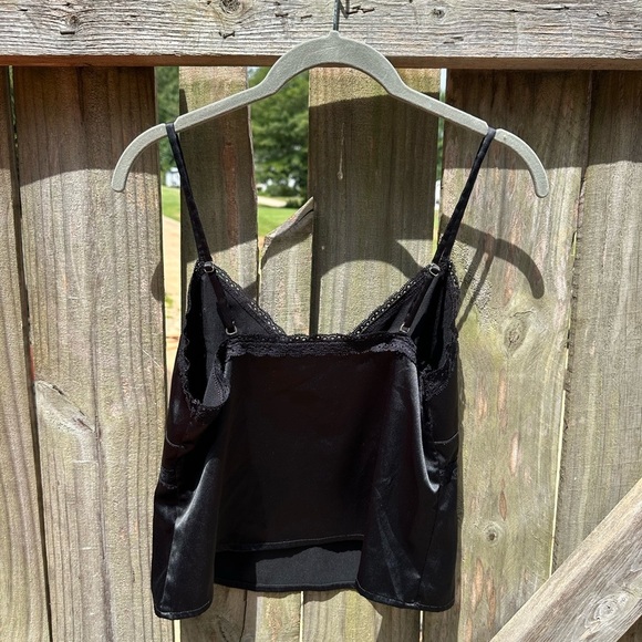 Colsie Target Black Satin Dainty Lace Trim Lingerie Adjustable Strap Sleep Tank - Picture 5 of 6